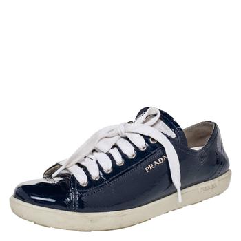 [二手商品] Prada | Prada Sport Blue Patent Leather Low Top Sneakers Size 39.5商品图片,3.7折