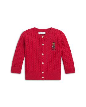 商品Ralph Lauren | Girls' Polo Bear Cable Cotton Cardigan - Baby,商家Bloomingdale's,价格¥415图片