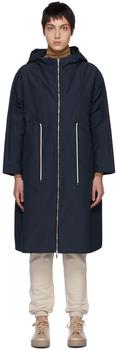 Max Mara | Navy Cotton Hooded Zip-Up Eparka Coat商品图片,额外8.5折, 独家减免邮费, 额外八五折