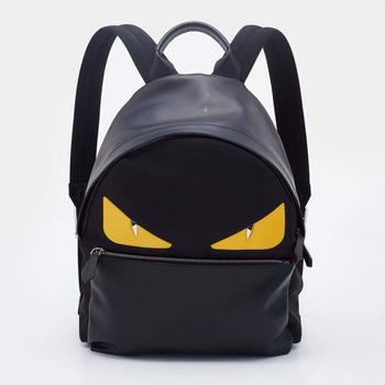 推荐Fendi Black Nylon and Leather Monster Eyes Backpack商品