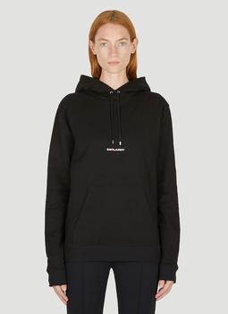 推荐Logo Embroidered Hooded Sweatshirt in Black商品