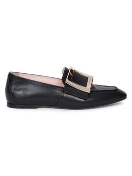 推荐Soft Buckle Leather Loafers商品