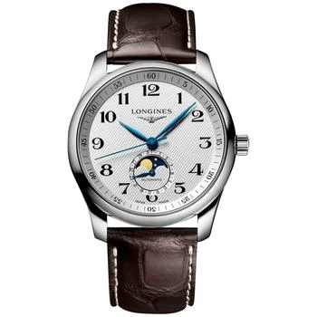 Longines | Men's Swiss Automatic Master Brown Leather Strap Watch 40mm,商家Macy's,价格¥18894