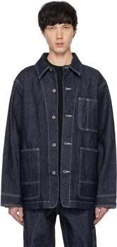 Snow Peak | Navy Recycled Cotton Denim Chore Jacket,商家Ssense US,价格¥2440