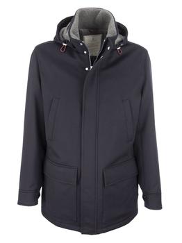 brunello cucinelli jacket, Brunello Cucinelli | Brunello Cucinelli High-Collar Pocket Detail Hooded Jacket商品图片 6.2折