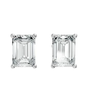 AAMIAA | Aamiaa - Women's Emerald Shape 4 Prong Push Back Studs,商家ELITE FINDS,价格¥1144