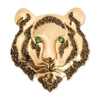 商品Gold-Tone Color Pavé Tiger Head Pin图片