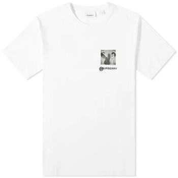 product Burberry Mens White Montage Print Cotton Oversized T-shirt image