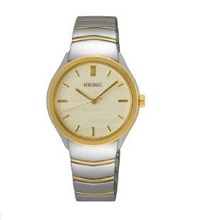 Seiko | Discover More Quartz Champagne Dial Ladies Watch SUR550P1 满$75减$5, 满减