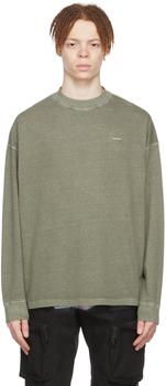 We11done | Khaki Cotton Long Sleeve T-Shirt商品图片,额外8.5折, 独家减免邮费, 额外八五折
