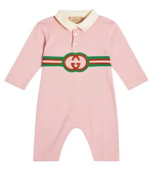 Gucci | Baby Interlocking G cotton romper 独家减免邮费