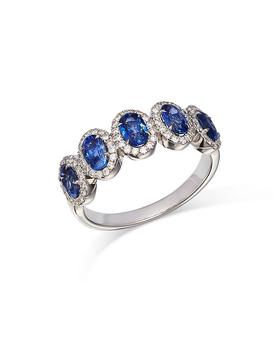 商品Bloomingdale's | Blue Sapphire & Diamond Multi-Halo Ring in 14K White Gold - 100% Exclusive,商家Bloomingdale's,价格¥23339图片