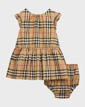 推荐Girl's Leana Check Dress with Bloomers, Size 3M-18M商品