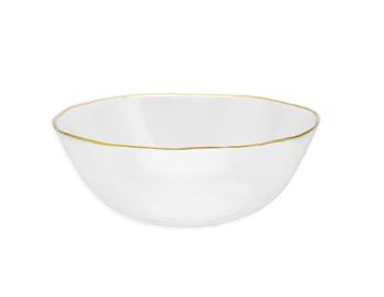 商品Clear Salad Bowl with Gold Rim - 11"D图片