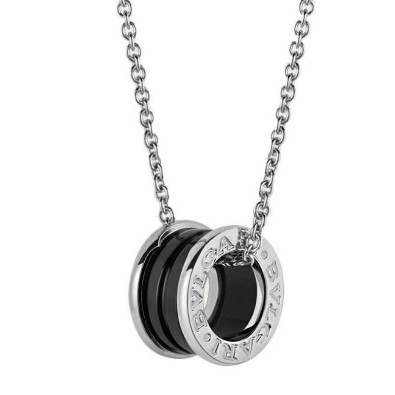 BVLGARI品牌, 商品BVLGARI 宝格丽 慈善款黑陶瓷镶嵌925纯银项链情侣项链, 价格¥3549图片