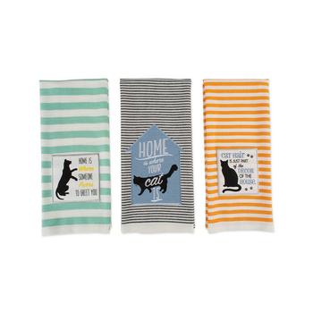 商品Design Imports | Asst Cats Meow Embellished Dishtowel Set of 3,商家Macy's,价格¥373图片