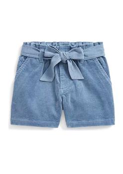 推荐Toddler Girls Belted Stretch Corduroy Paperbag Shorts商品