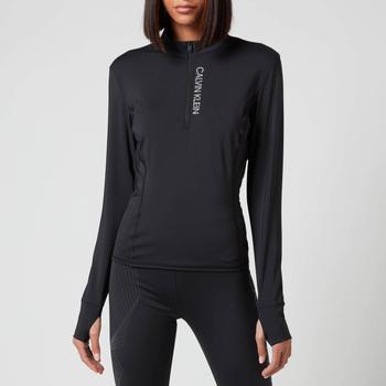 推荐Calvin Klein Performance Women's Quarter Zip Long Sleeve Top - CK Black商品