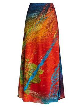 推荐Abstract Crayon-Print Maxi Skirt商品