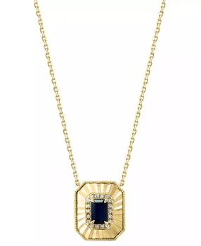 Effy | EFFY® Sapphire (5/8 ct. t.w.) & Diamond (1/10 ct. t.w.) Octagon Disc Pendant Necklace in 14k Gold, 17-1/4" + 3/4" extender (Also available in Emerald),商家Macy's,价格¥6257