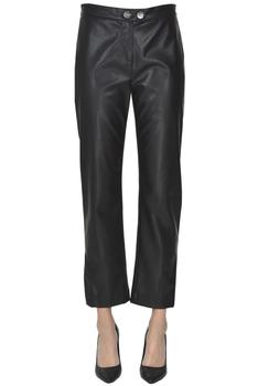 PINKO | Torrone eco-leather trousers商品图片,5折