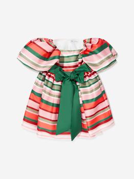 Mama Luma | Mama Luma Multicoloured Girls Satin Striped Dress With Bow Belt商品图片,额外8折, 额外八折
