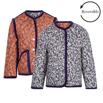 SHIRTAPORTER | Floral print reversible jacket in blue and terracotta商品图片,5折×额外7.5折, 满$300减$50, 满减, 额外七五折