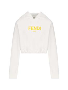 推荐Fendi Kids Logo Printed Cropped Hoodie商品
