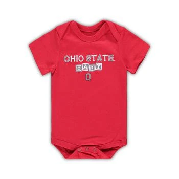 推荐Newborn Infant Boys and Girls Scarlet Ohio State Buckeyes Baby Block Otis Bodysuit商品
