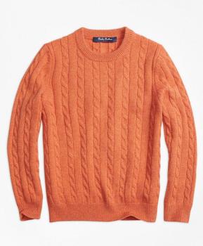 推荐Boys Cashmere Cable Crewneck Sweater商品