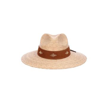 SCALA, SCALA | Women's Braided Palm-Straw Safari Hat With Leather Band商品图片 