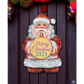 商品Designocracy | 2023 Dated Merry Christmas Santa Wooden Door Decor Wall Decor G. DeBrekht,商家Macy's,价格¥1130图片