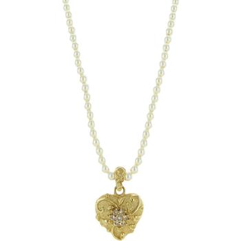 商品Jay Strongwater Womens Heart Flower Pearl Extender Necklace图片