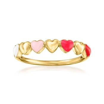 RS Pure | RS Pure by Ross-Simons Multicolored Enamel Heart Ring in 14kt Yellow Gold,商家Premium Outlets,价格¥2040