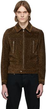 圣罗兰皮衣, Yves Saint Laurent | Brown Suede Leopard Print Jacket商品图片 独家减免邮费