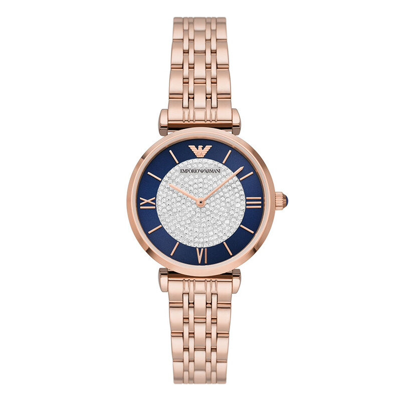 阿玛尼（Emporio Armani）手表 玫瑰金色钢制表带欧美表镶钻石英女士腕表AR11423 product img