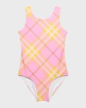 Burberry | Girl's Tirza Check-Print One-Piece Swimsuit, Size 4-14,商家Neiman Marcus,价格¥2199