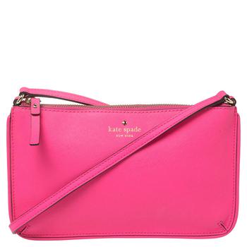 kate spade帆布包斜挎包, [二手商品] Kate Spade | Kate Spade Pink Saffiano Leather Top Zip Slim Crossbody Bag商品图片 5.4折