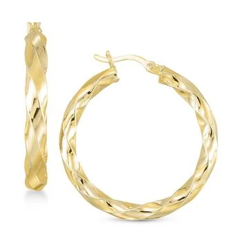 Simone I. Smith | Textured Hoop Earrings in 18K Yellow Gold Over Silver or Sterling Silver,商家Macy's,价格¥1116
