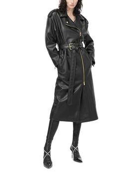 PINKO | Faux Leather Moto Trench Coat,商家Bloomingdale's,价格¥1884