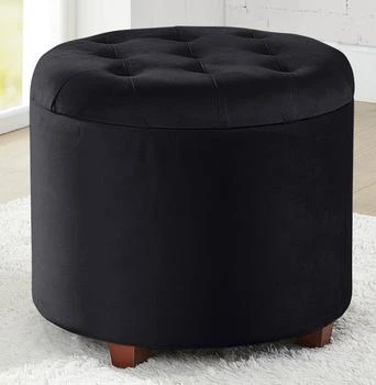 Posh Habitat | Donovan Round Tufted Linen Storage Ottoman,商家Premium Outlets,价格¥781