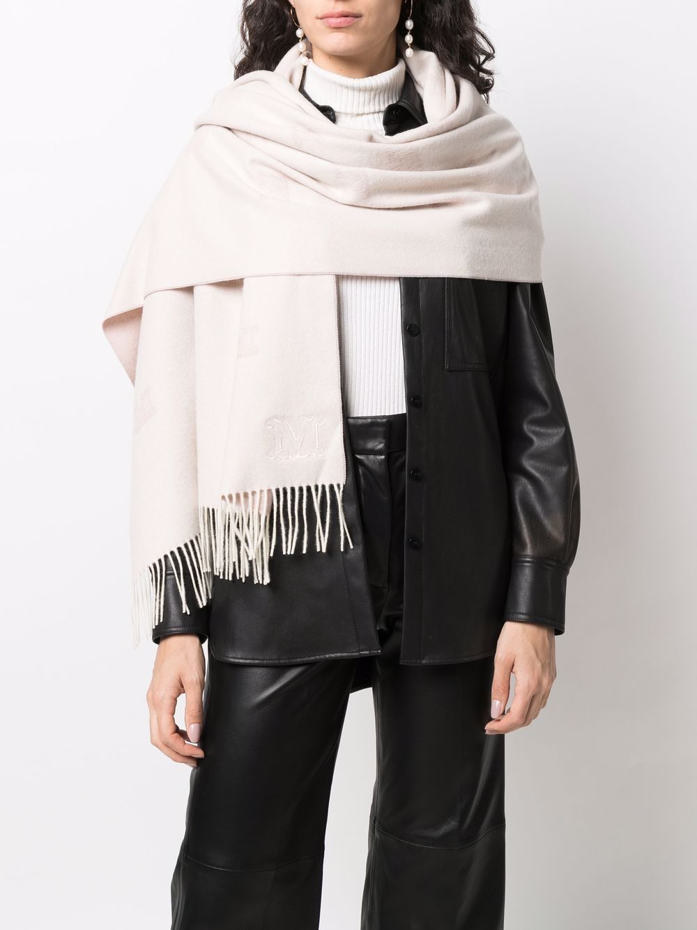 加拿大maxmara围巾, Max Mara | MAX MARA 女士淡粉色徽标羊绒围巾 45413026-600-004商品图片 独家减免邮费