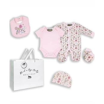 Rock-A-Bye Baby Boutique | Baby Girls Birdy Floral Layette Gift in Mesh Bag, 5 Piece Set,商家Macy's,价格¥222