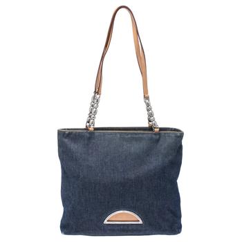 迪奥托特包, [二手商品] Dior | Dior Blue Denim and Leather Maris Pearl Tote商品图片 6折, 满1件减$100, 满减