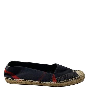 burberry鞋帆布鞋, [二手商品] Burberry | Burberry Navy Blue Nova Check Canvas Espadrilles Size EU 40商品图片 