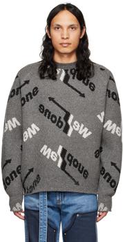 We11done | Gray Crewneck Sweater商品图片,4.1折