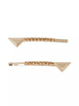 Prada | Embellished Brass Hair Clip 