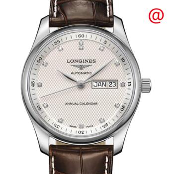 longines master, Longines | Master Automatic Chronometer Diamond Silver Dial Mens Watch L2.910.4.77.3商品图片 7.7折