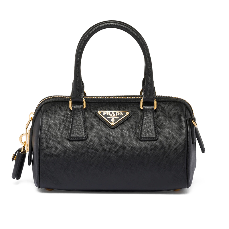 Prada | PRADA/普拉达 22新款女士黑色皮革珐琅金属可斜挎水桶包1BB846_NZV_F0002_V_XOO商品图片,8折×额外9.5折, 包邮包税, 额外九五折