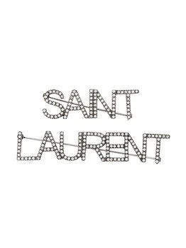 Yves Saint Laurent | Crystal-Embellished Logo Brooches,商家OLUXURY,价格¥2680